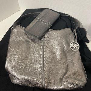 Michael Kors soft leather studded purse and wallet